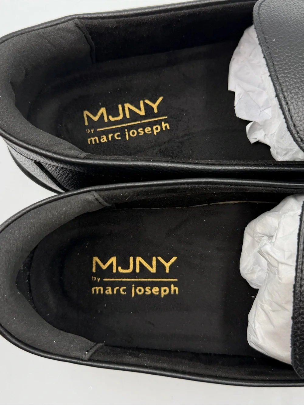 Marc Joseph New York John Street Mens Penny Loafer Sz 10W Black Grainy Slip On
